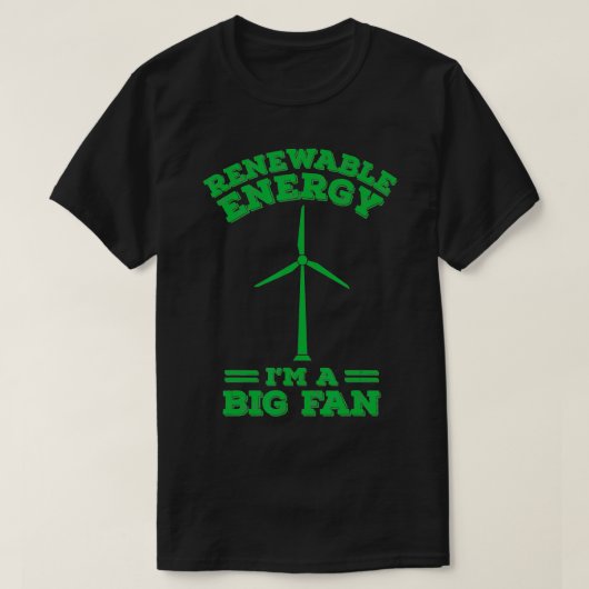 再生可能エネルギー風力発電グリーンニューディール Tシャツ (デザイン正面)