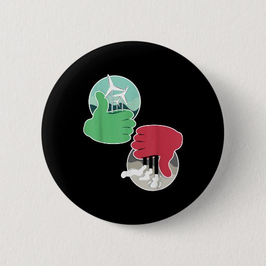 再生可能エネルギー風力発電環境保護 缶バッジ (正面)