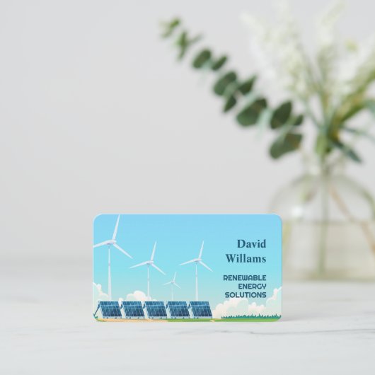 再生可能エネルギー 名刺 (スタンド正面)