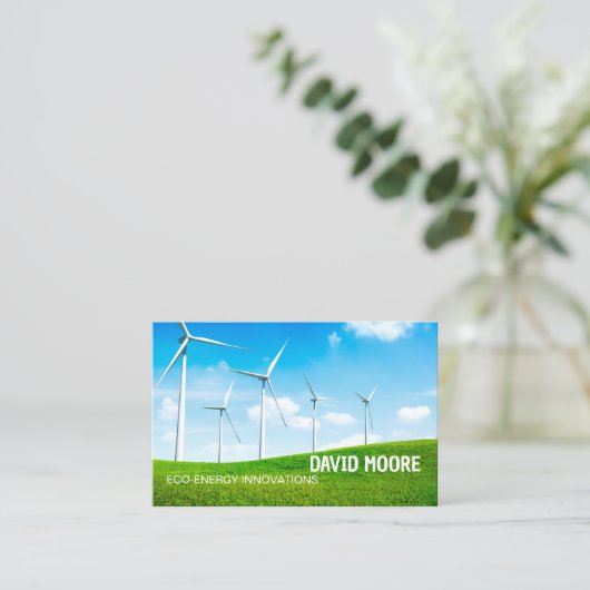 再生可能エネルギー 名刺 (スタンド正面)