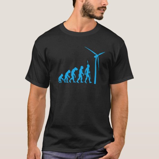 再生可能エネルギー 風力発電の進化 プレミアム Tシャツ (正面)