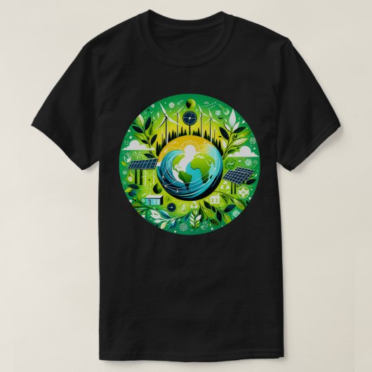 再生可能エネルギー Tシャツ (デザイン正面)