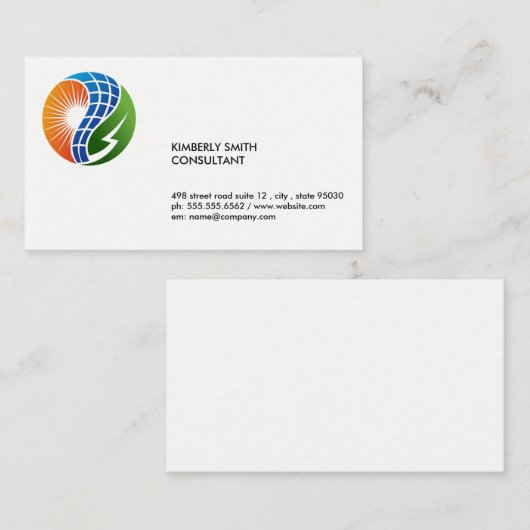 再生可能太陽のエネルギーのロゴ 名刺 (正面/裏面)