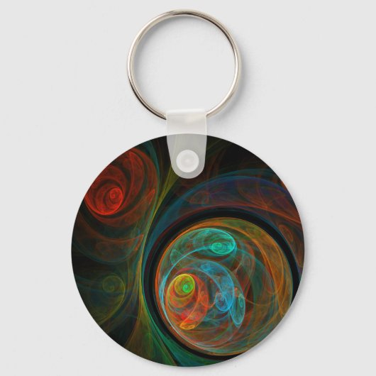 再生抽象芸術アートキーチェーン キーホルダー (正面)
