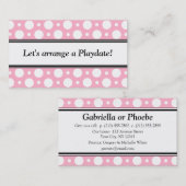 再生日ピンク水玉模様名刺 コーリングカード (正面/裏面)