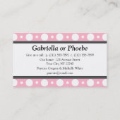 再生日ピンク水玉模様名刺 コーリングカード (裏面)