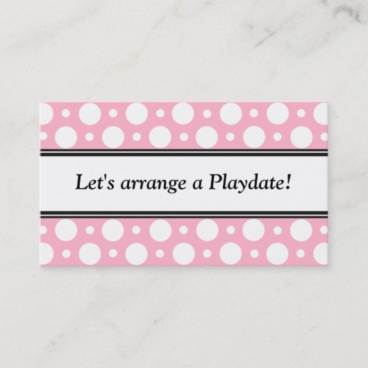 再生日ピンク水玉模様名刺 コーリングカード (正面)