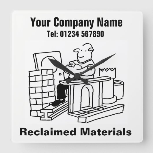 再生材業務用壁時計 スクエア壁時計 (正面)