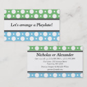 再生用緑青水玉模様名刺 コーリングカード (正面/裏面)