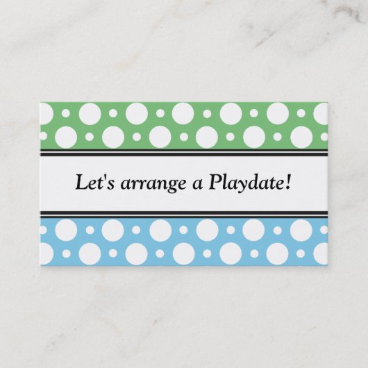 再生用緑青水玉模様名刺 コーリングカード (正面)