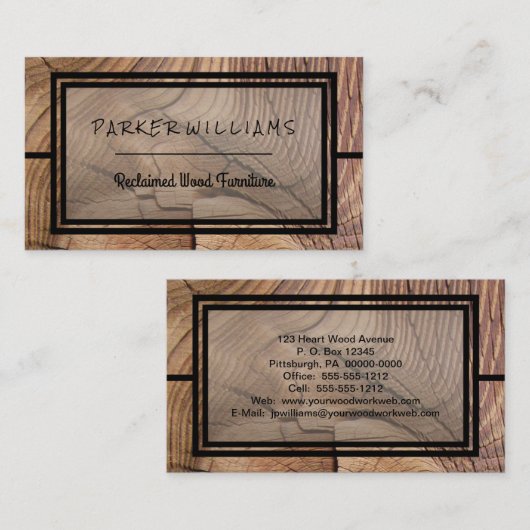 再生素朴木家具事業 名刺 (正面/裏面)