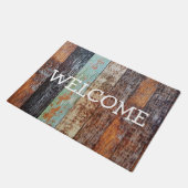再生素朴木材へようこそ ドアマット (アングル)