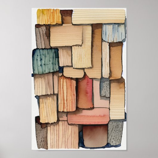 再生美しい水の色とスクラップのリップル ポスター (正面)