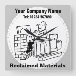 再生資材事務所 スクエア壁時計