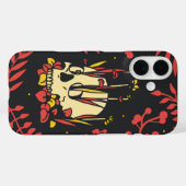 再生開花-スカル&フローラコントラスト Case-Mate iPhoneケース (裏面 (横))