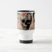 再生 – スカルが粉々から咲く トラベルマグ (中央)