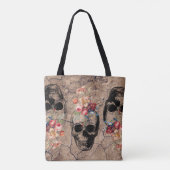 再生 – スカルが粉々から咲く トートバッグ (裏面)