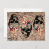 再生 – スカルが粉々から咲く ポストカード (正面/裏面)