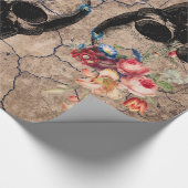 再生 – スカルが粉々から咲く ラッピングペーパー (角)