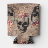 再生 – スカルが粉々から咲く 缶クーラー (正面)