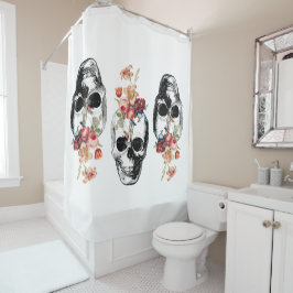 再生 – スカル開花 シャワーカーテン