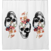 再生 – スカル開花 シャワーカーテン (正面)