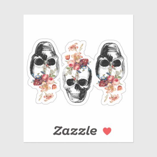 再生 – スカル開花 シール (シート)