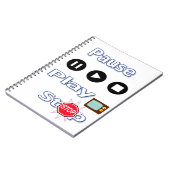 再生 一時停止 停止 ノートブック (左側)