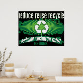 再生、再充電、およびリサイクル ポスター (キッチン)