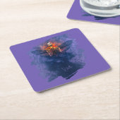 再生。翼が立ち上がるスケルトン スクエアペーパーコースター (アングル)