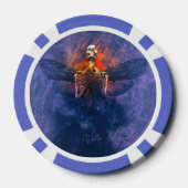 再生。翼が立ち上がるスケルトン ポーカーチップ (裏面)