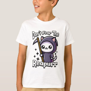 再発を恐れるな!かわいい死神キャットパン Tシャツ