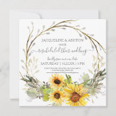 再素朴スケジュールさ結婚れたスクリプトひまわりフローラ 招待状 (正面)