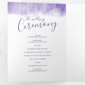 再結婚生式の紫色抽象芸術アート 三つ折りプログラム (内部最初)