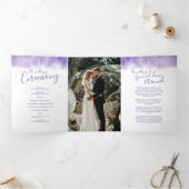 再結婚生式の紫色抽象芸術アート 三つ折りプログラム (内部)