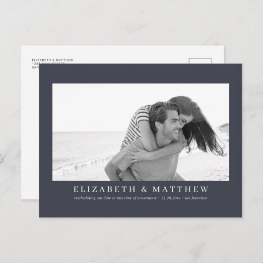 再結婚計画発表のモダン写真 ポストカード (正面/裏面)