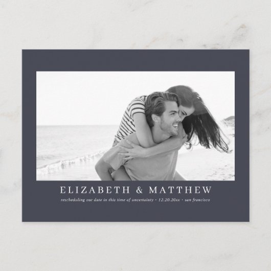 再結婚計画発表のモダン写真 ポストカード (正面)