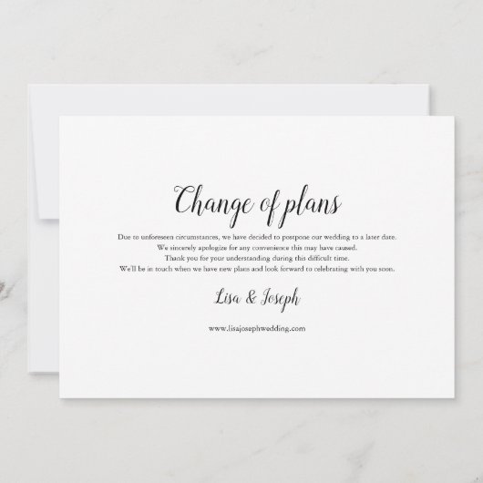 再計画日の写真結婚の変更 セーブザデート (裏面)