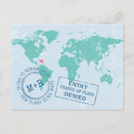 再計画日の宛先結婚旅行の変更 案内ポストカード
