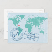 再計画日の宛先結婚旅行の変更 案内ポストカード (正面/裏面)