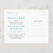 再計画日の宛先結婚旅行の変更 案内ポストカード (裏面)