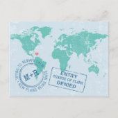 再計画日の宛先結婚旅行の変更 案内ポストカード (正面)