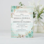 再計画日素朴付カー結婚ドの変更 招待状 (スタンド正面)