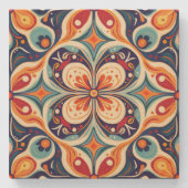 再訪メキシコフォーク美術フローラ ストーンコースター (正面)