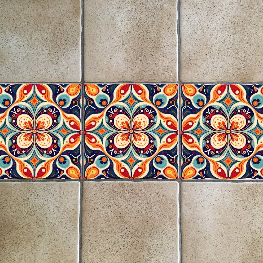 再訪メキシコフォーク美術フローラ タイル