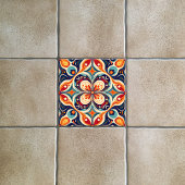 再訪メキシコフォーク美術フローラ タイル