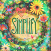 再試行フローラモダンを1語で単純化 シール (正面)