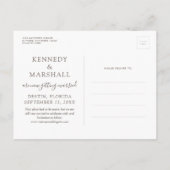 再調整されたビーチ結婚式素朴ウッドボード 案内ポストカード (裏面)