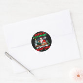 再起動おもしろサンタのテクニカルサポート クリスマスコメ ラウンドシール (封筒)