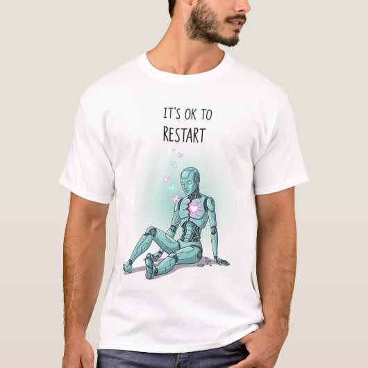 再起動してもいいんだ Cyber Aesthetic メンズTシャツ Tシャツ (正面)